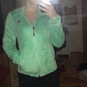 Green North Face Zip Up Sm